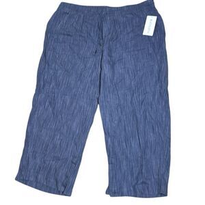 Athleta retreat wide leg linen pants women’s plus size 3x blue striped new